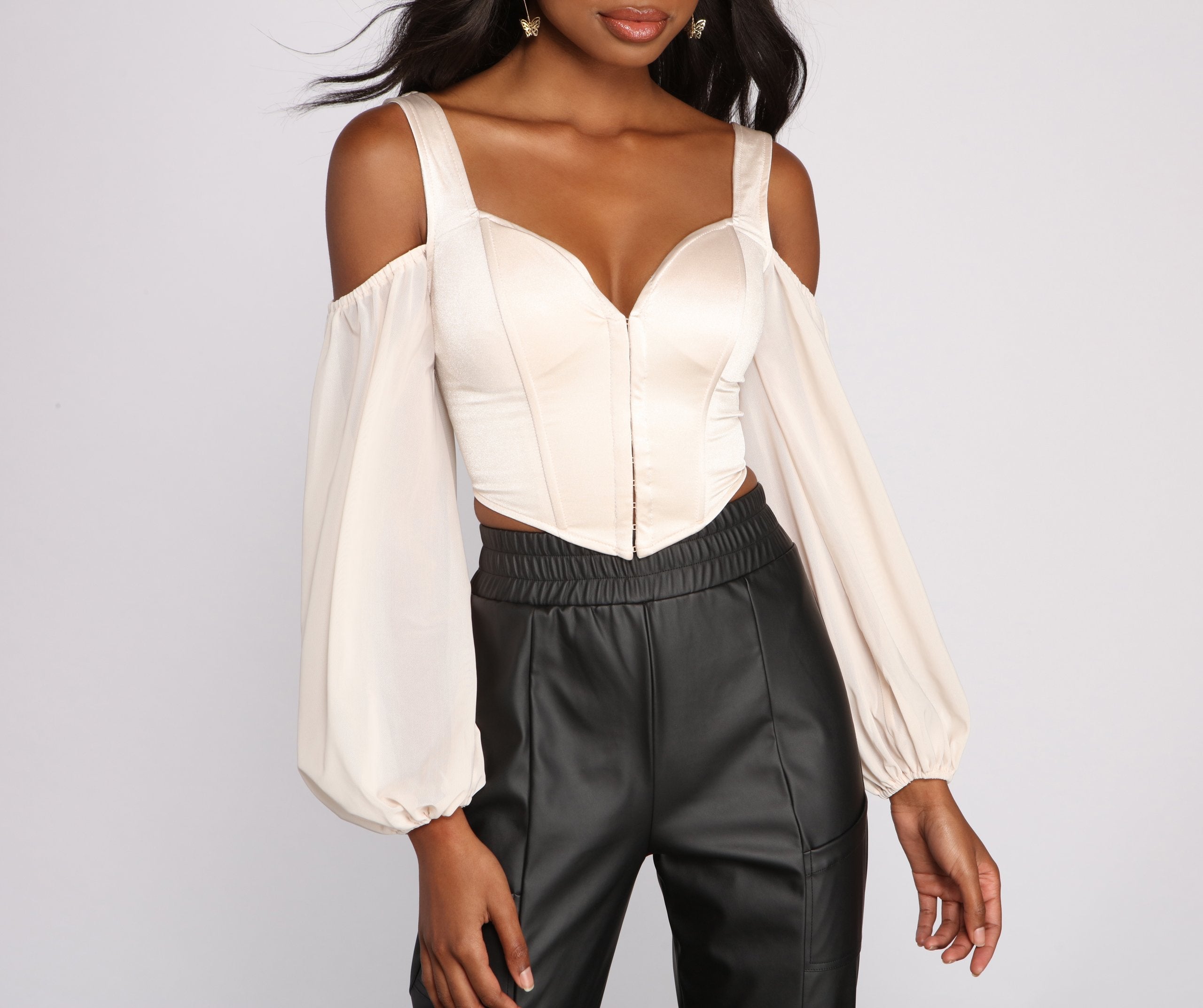 Feelin' Luxe Satin Corset Crop Top - Lady Occasions