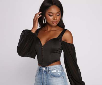 Feelin' Luxe Satin Corset Crop Top - Lady Occasions