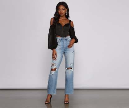 Feelin' Luxe Satin Corset Crop Top - Lady Occasions