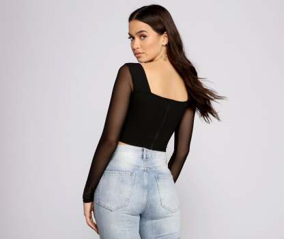 Such A Beauty Lace Detail Cropped Bustier - Lady Occasions