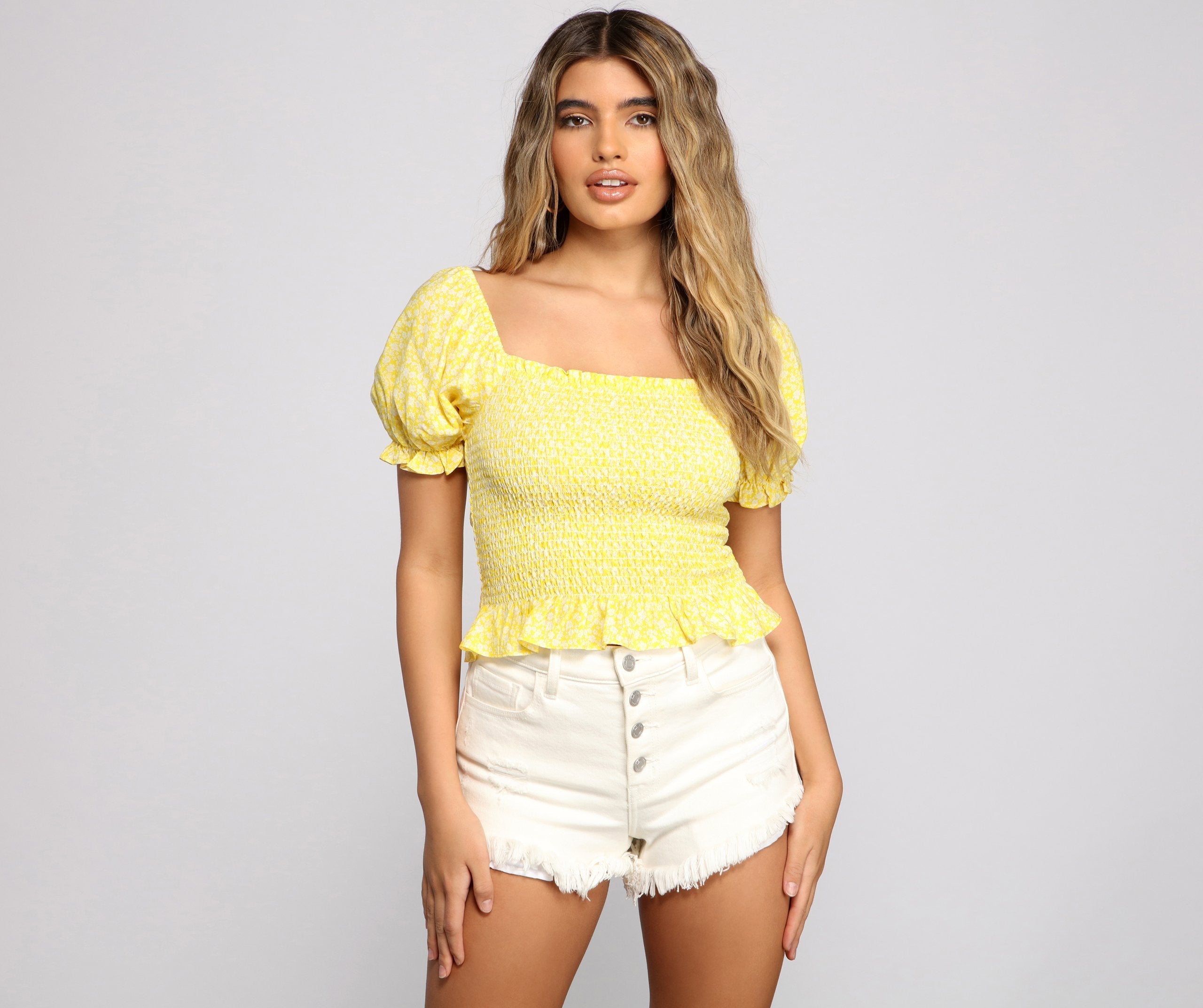Dainty Daisy Smocked Top - Lady Occasions