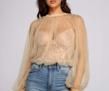Forever Chic Sheer Woven Top - Lady Occasions