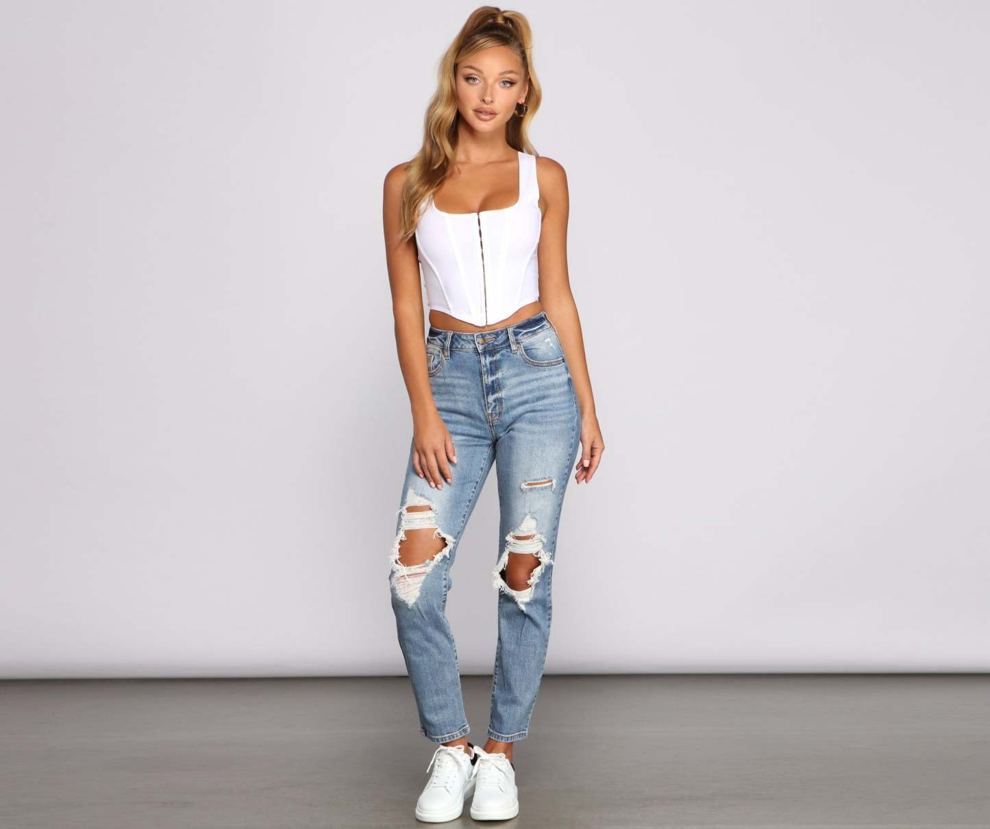 Hook and Eye Corset Crop Top - Lady Occasions