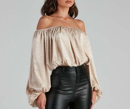 On The Prowl Satin Leopard Blouse - Lady Occasions