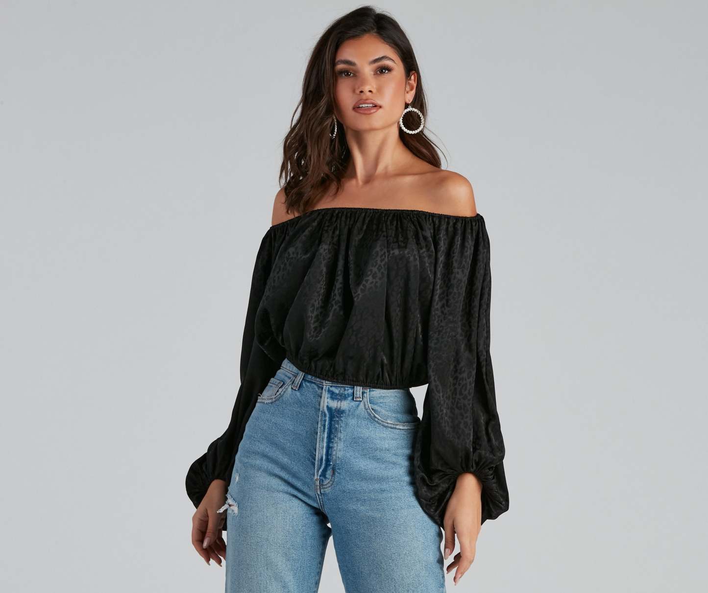 On The Prowl Satin Leopard Blouse - Lady Occasions