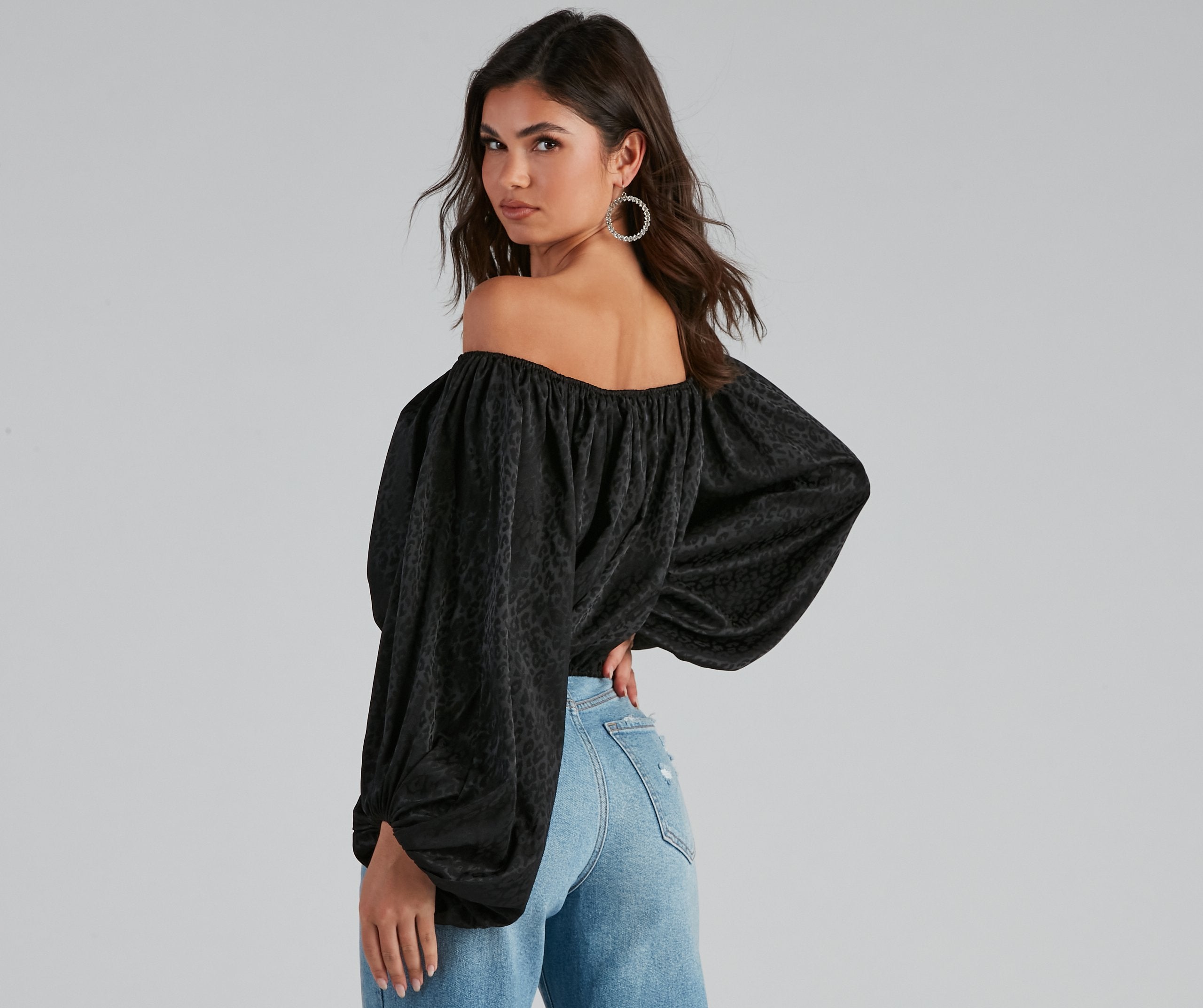 On The Prowl Satin Leopard Blouse - Lady Occasions