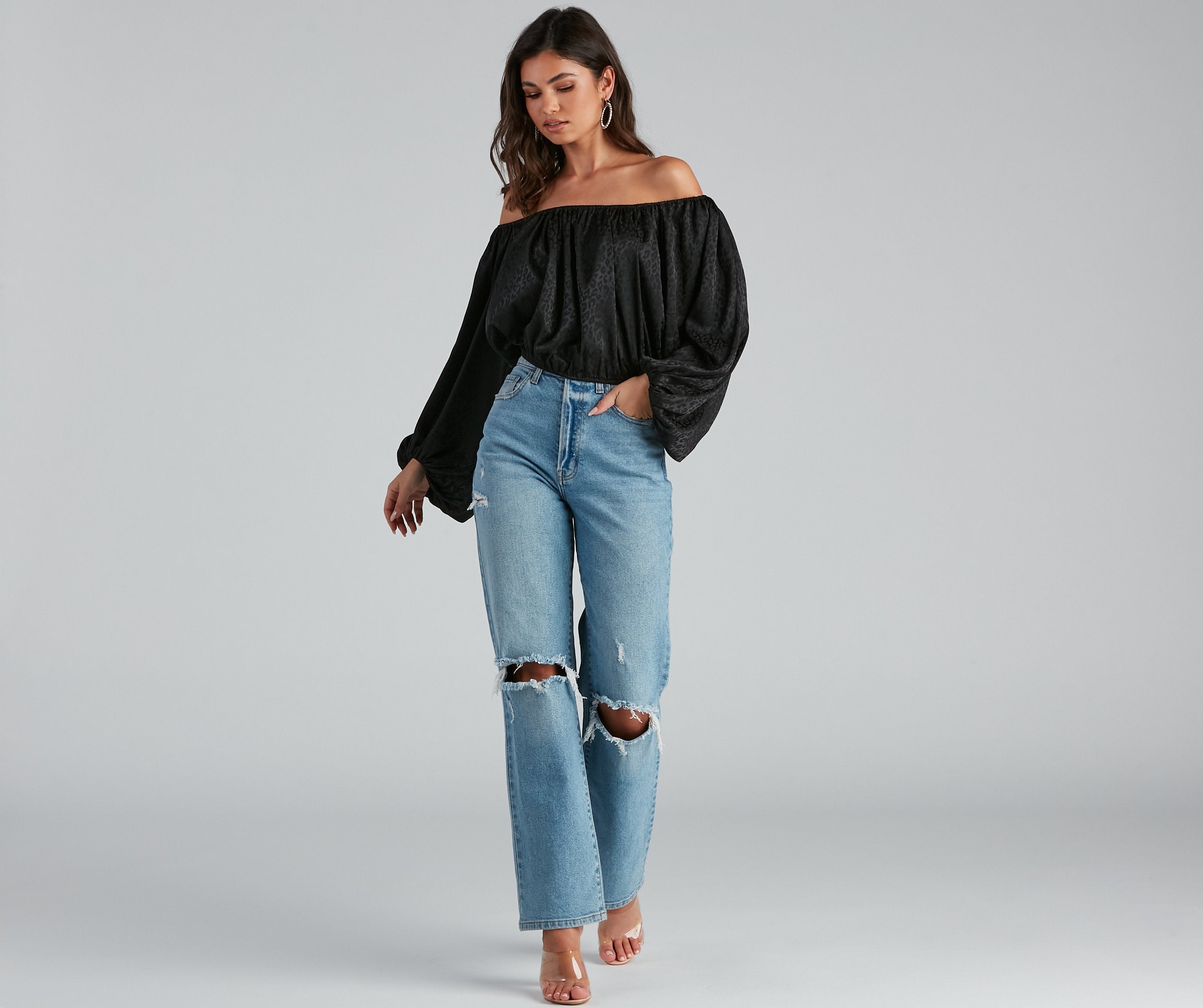 On The Prowl Satin Leopard Blouse - Lady Occasions