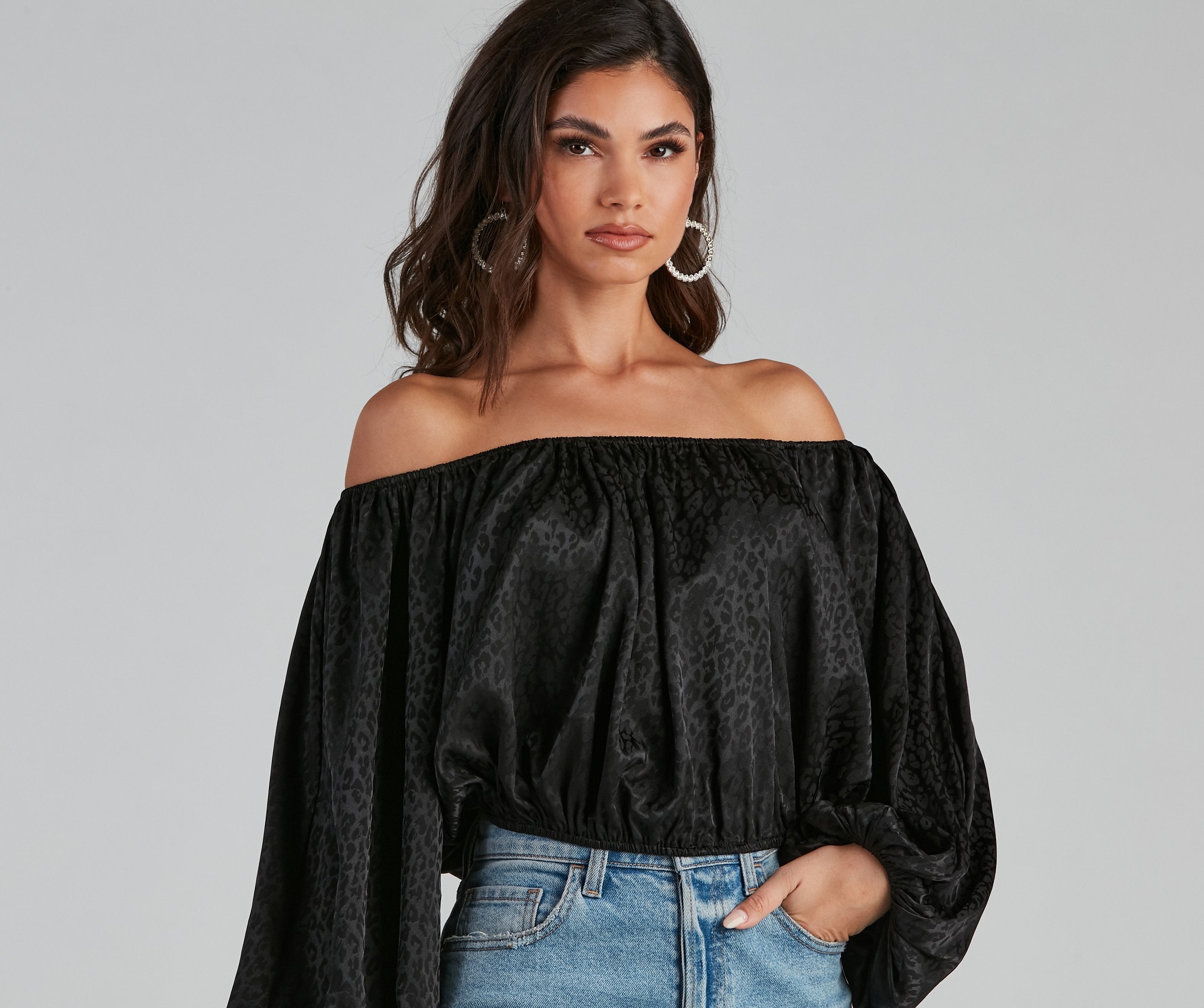 On The Prowl Satin Leopard Blouse - Lady Occasions