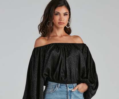 On The Prowl Satin Leopard Blouse - Lady Occasions