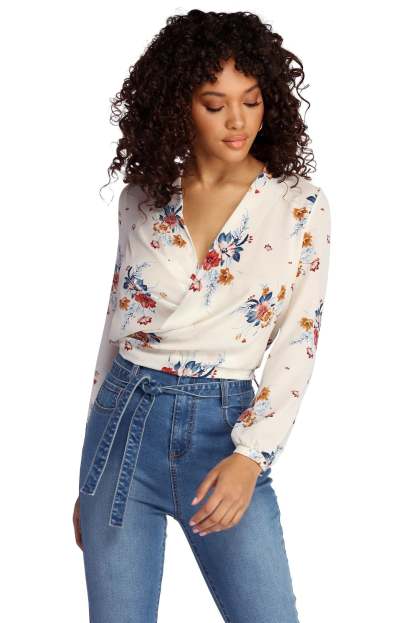 Sweet Intentions Wrap Blouse - Lady Occasions