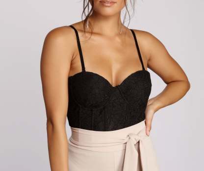 Get Structured Lace Bodysuit - Lady Occasions