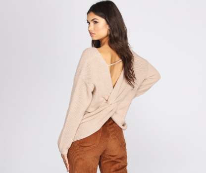 Knot So Innocent Knit Sweater - Lady Occasions