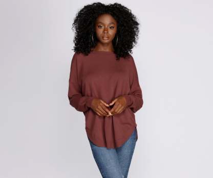Cozy Vibes Lattice Tunic - Lady Occasions