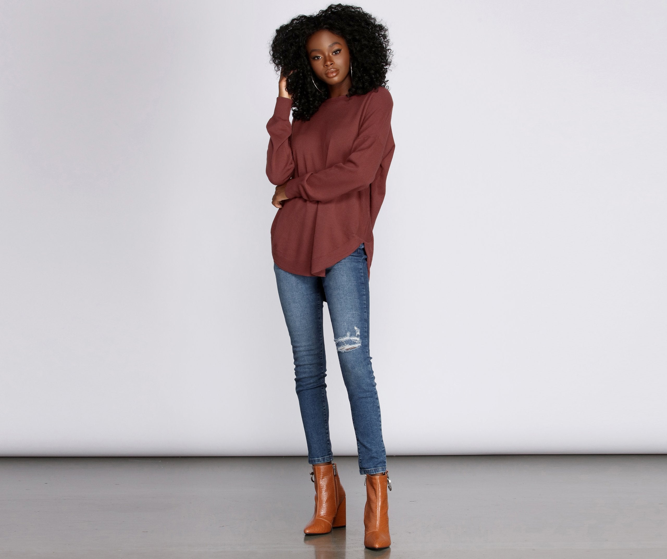 Cozy Vibes Lattice Tunic - Lady Occasions