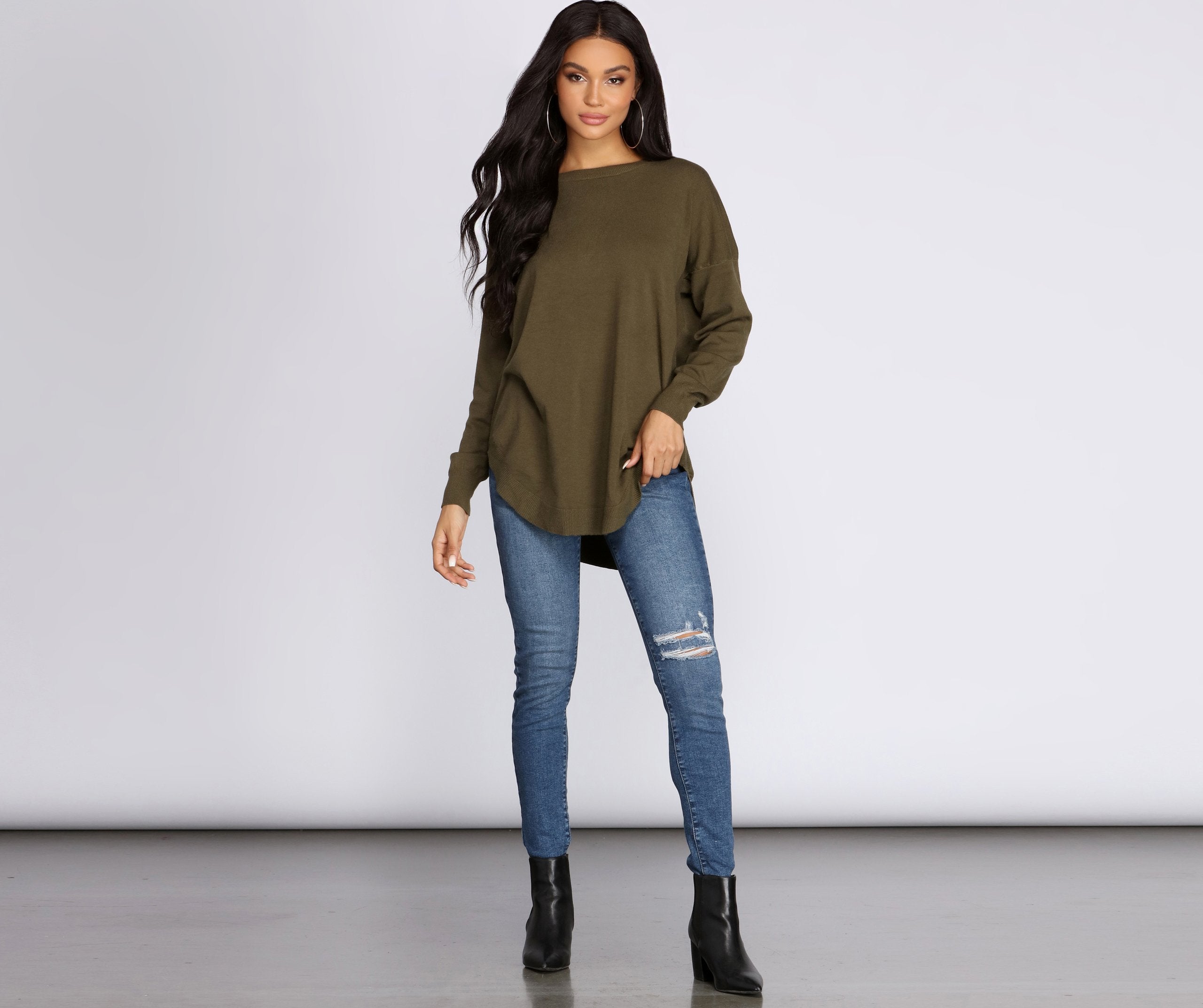 Cozy Vibes Lattice Tunic - Lady Occasions