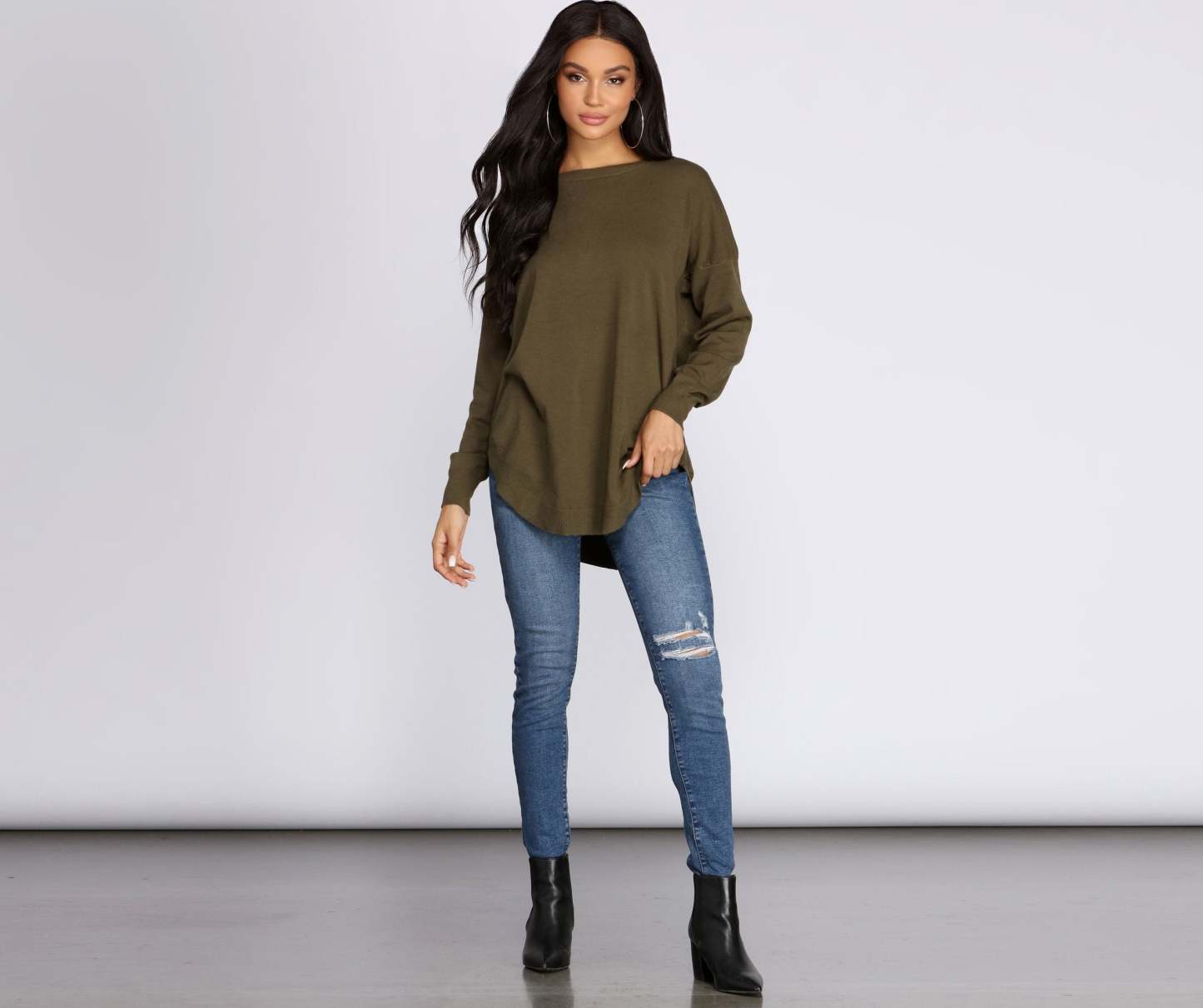 Cozy Vibes Lattice Tunic - Lady Occasions