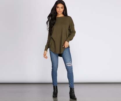 Cozy Vibes Lattice Tunic - Lady Occasions