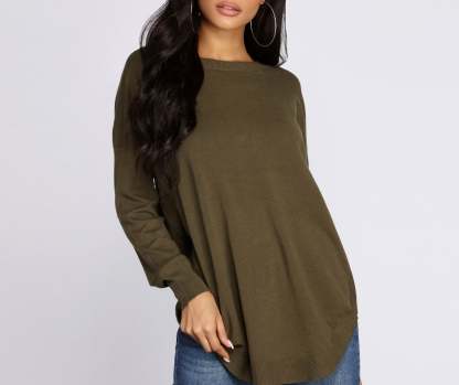 Cozy Vibes Lattice Tunic - Lady Occasions
