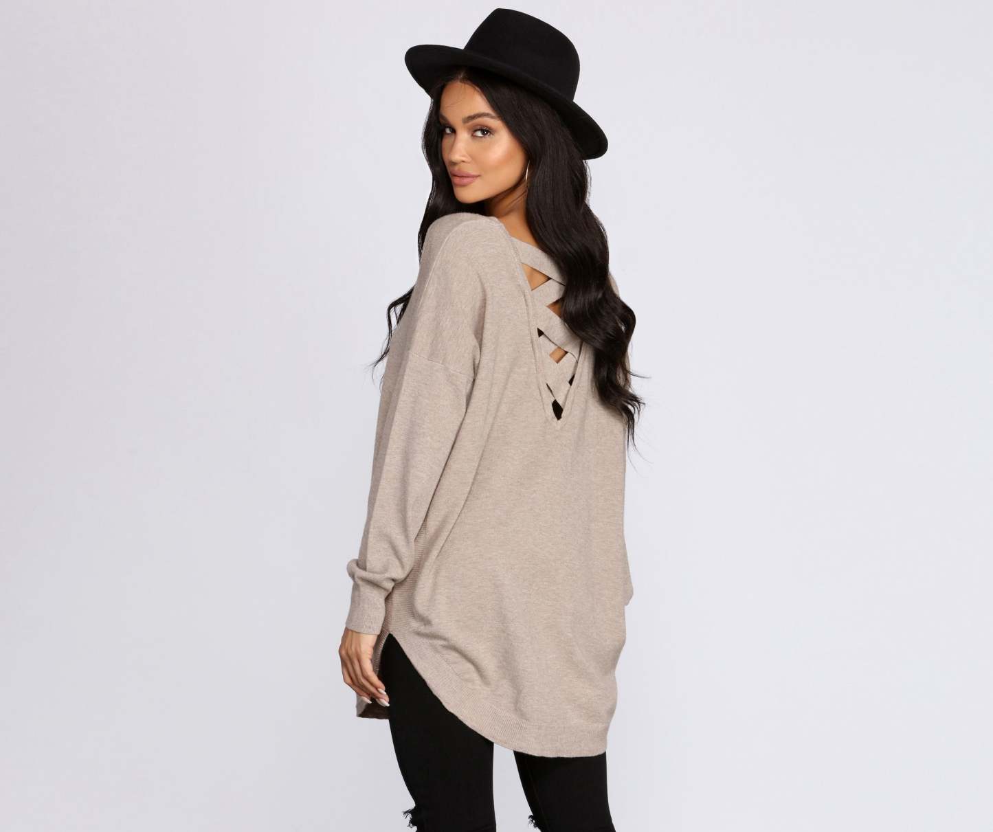 Cozy Vibes Lattice Tunic - Lady Occasions