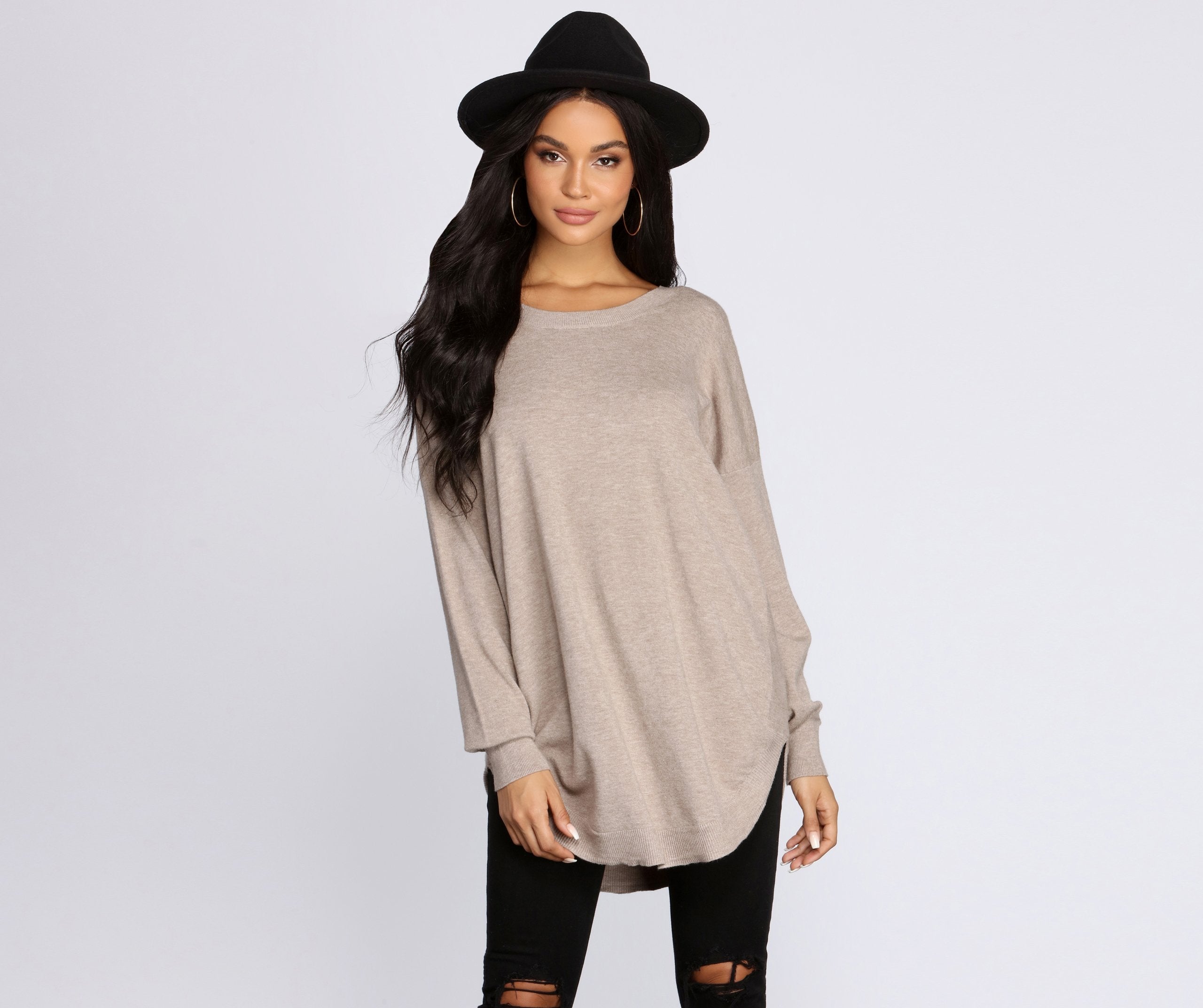 Cozy Vibes Lattice Tunic - Lady Occasions