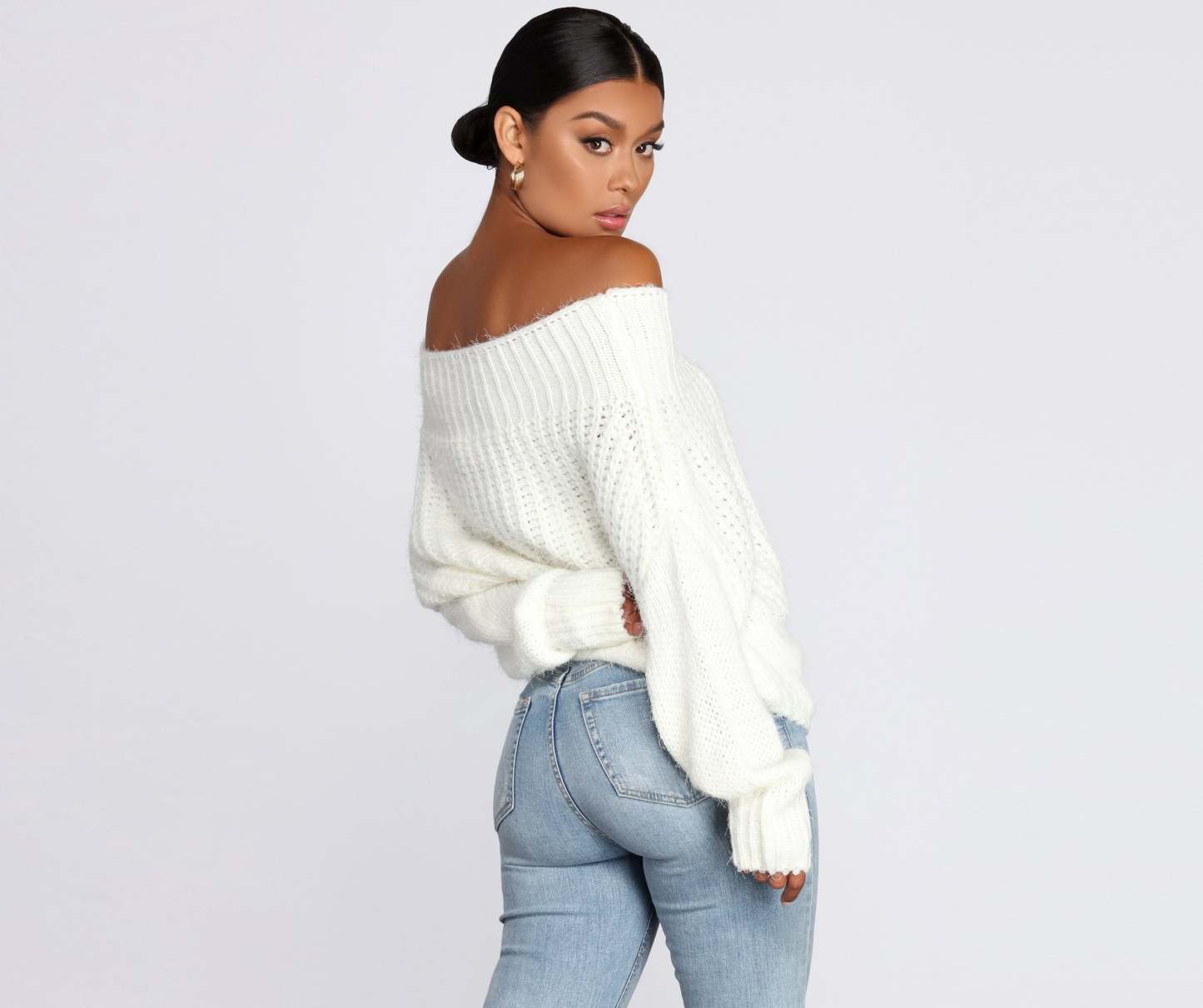 Knit Off Shoulder Sweater - Lady Occasions