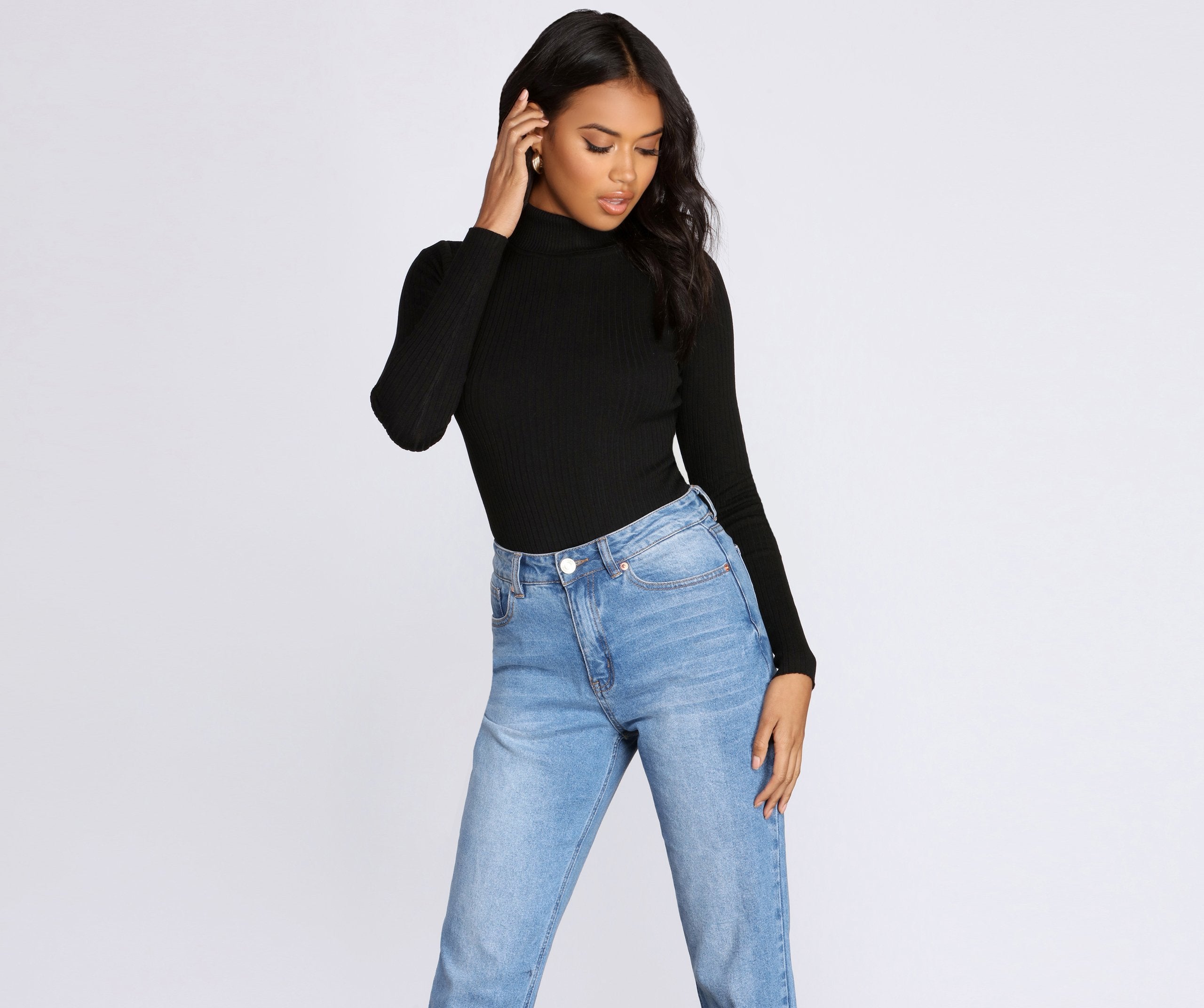 Keep It Cozy Turtleneck Sweater Bodysuit - Lady Occasions