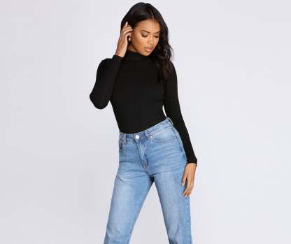 Keep It Cozy Turtleneck Sweater Bodysuit - Lady Occasions