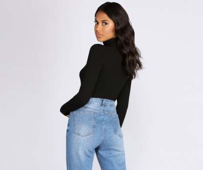Keep It Cozy Turtleneck Sweater Bodysuit - Lady Occasions