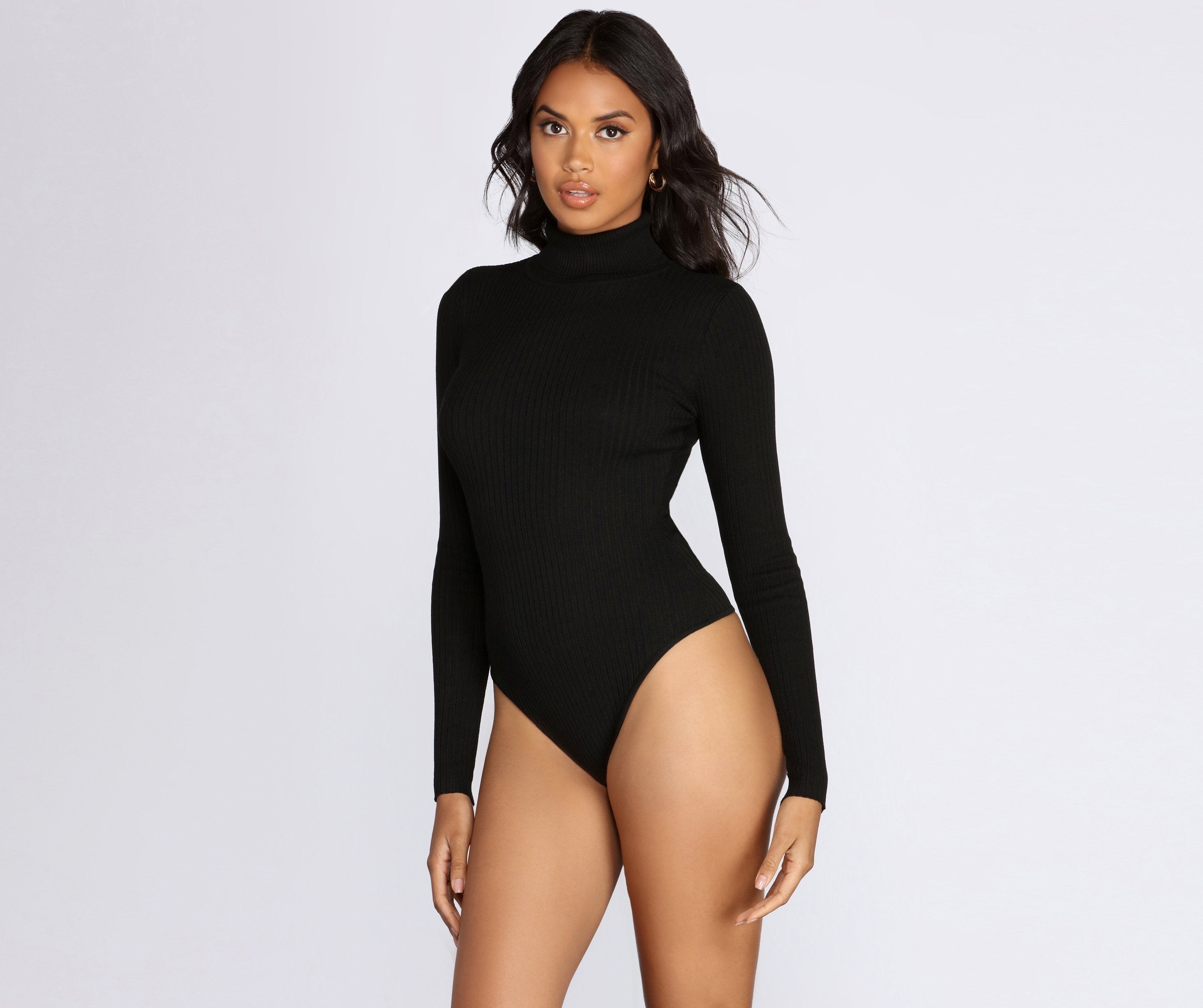 Keep It Cozy Turtleneck Sweater Bodysuit - Lady Occasions