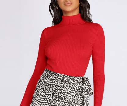 Keep It Cozy Turtleneck Sweater Bodysuit - Lady Occasions