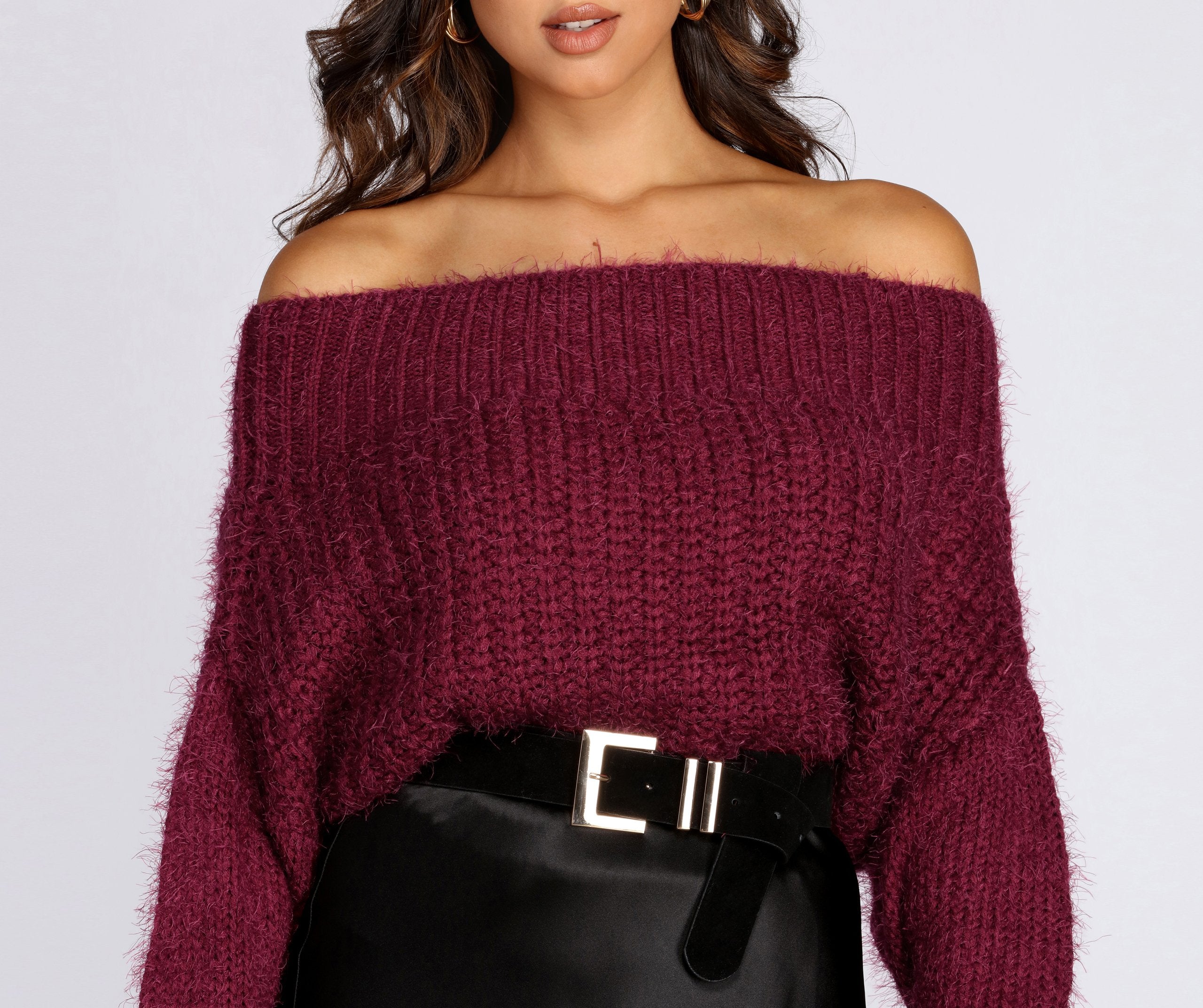 Knit Off Shoulder Sweater - Lady Occasions