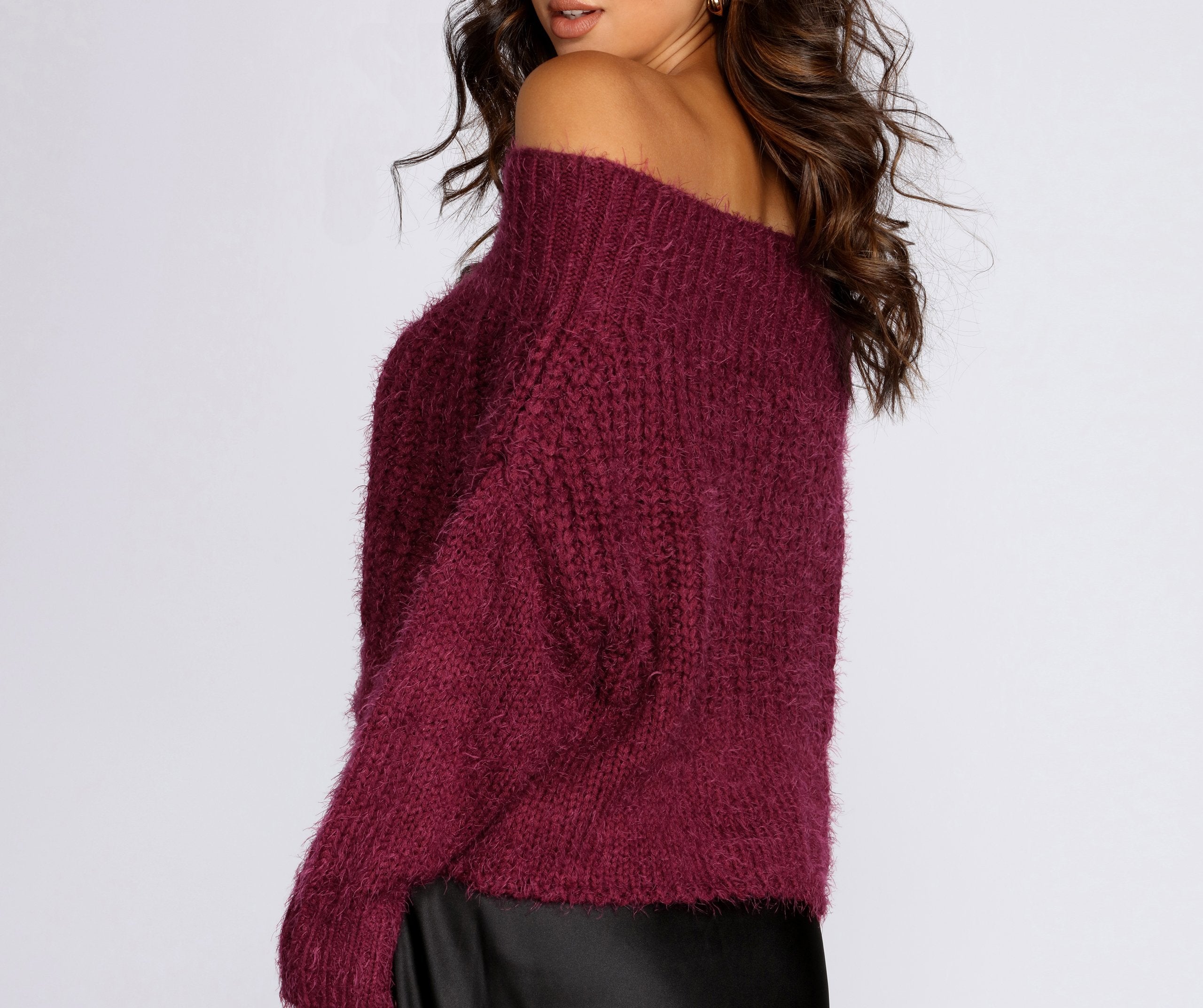 Knit Off Shoulder Sweater - Lady Occasions