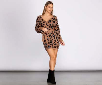 Feline Fierce Sweater Dress - Lady Occasions