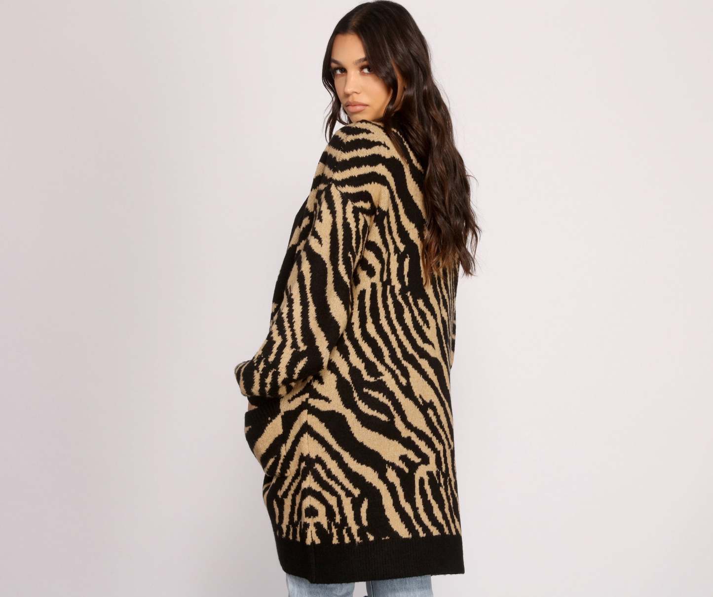 Wild Side Zebra Print Cardigan - Lady Occasions