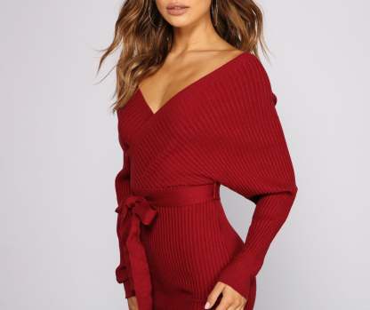 Keeping Knit Casual Ribbed Mini Dress - Lady Occasions