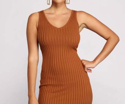 Keepin' Knit Chic Midi Sweater Dress - Lady Occasions