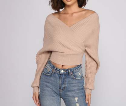 Glitter And Gleam Ribbed Knit Sweater - Lady Occasions