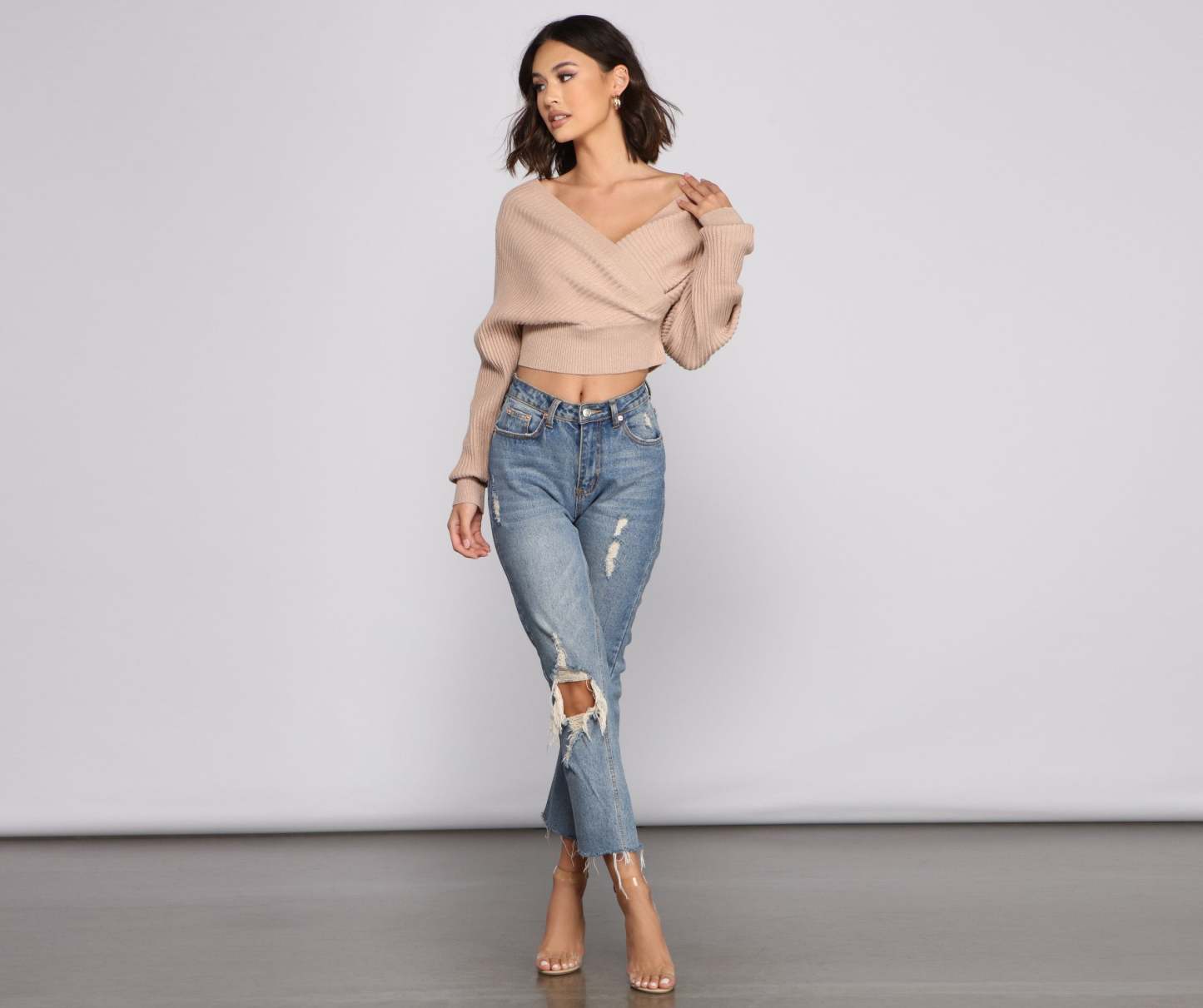 Glitter And Gleam Ribbed Knit Sweater - Lady Occasions
