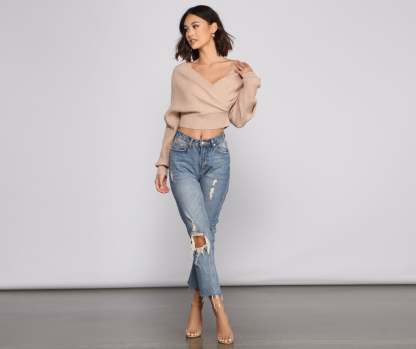 Glitter And Gleam Ribbed Knit Sweater - Lady Occasions