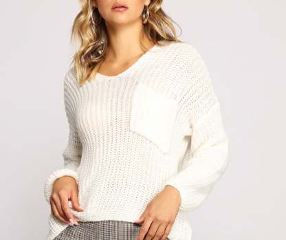 All The Cozy-Chic Vibes V Neck Sweater - Lady Occasions