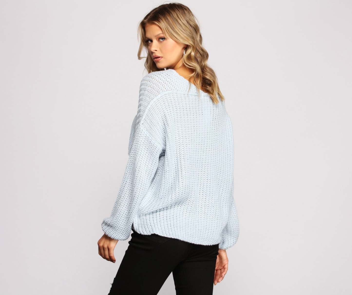 All The Cozy-Chic Vibes V Neck Sweater - Lady Occasions