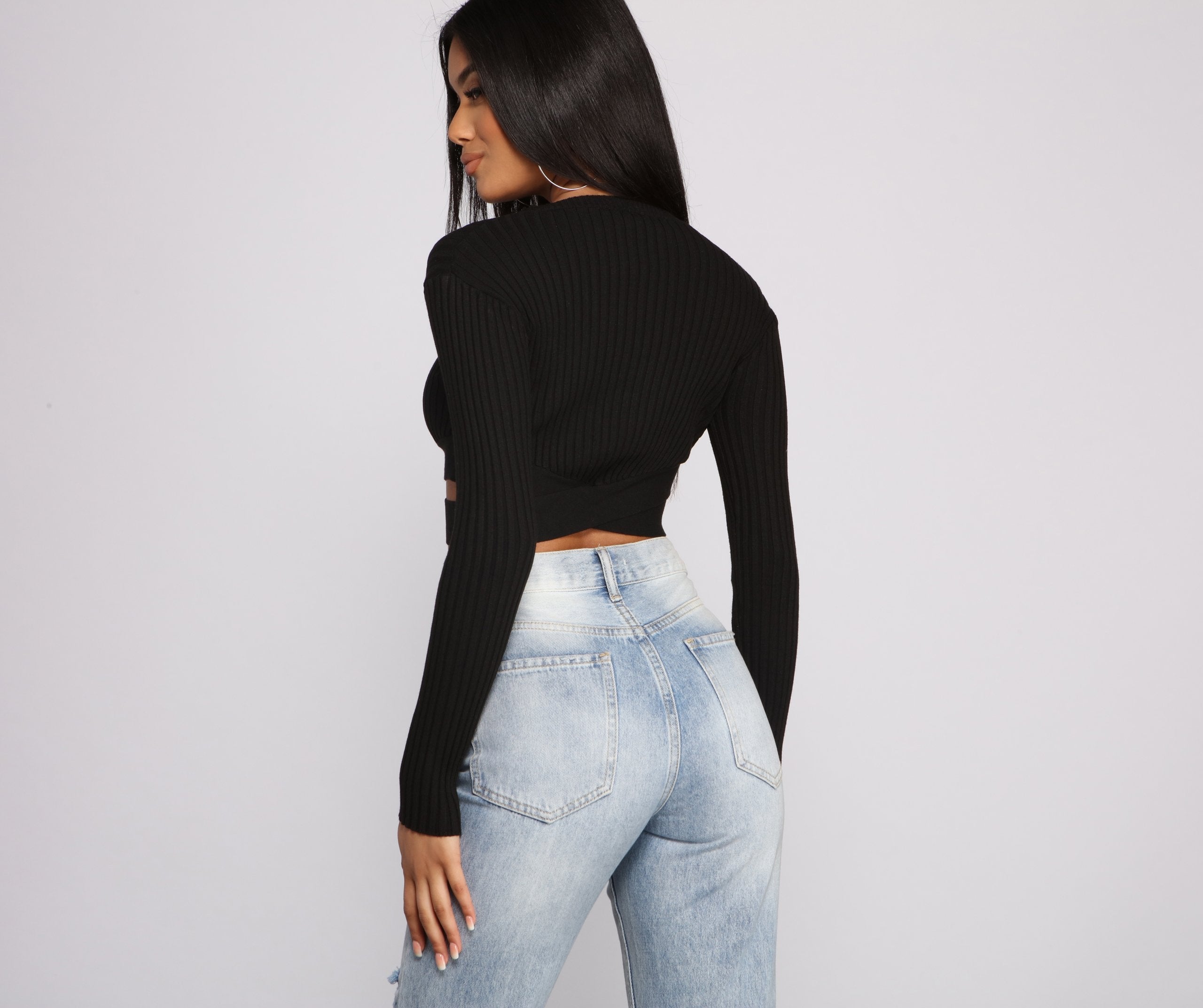 Trendy Girl Ribbed Knit Cropped Sweater - Lady Occasions