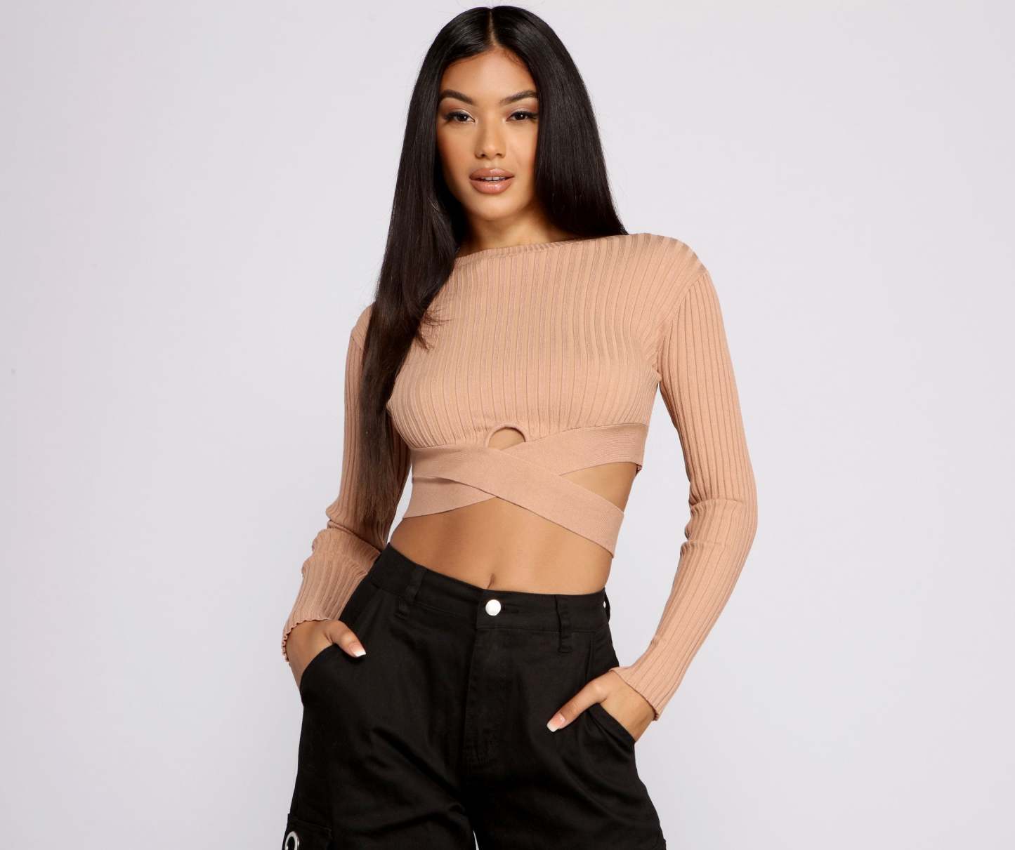 Trendy Girl Ribbed Knit Cropped Sweater - Lady Occasions