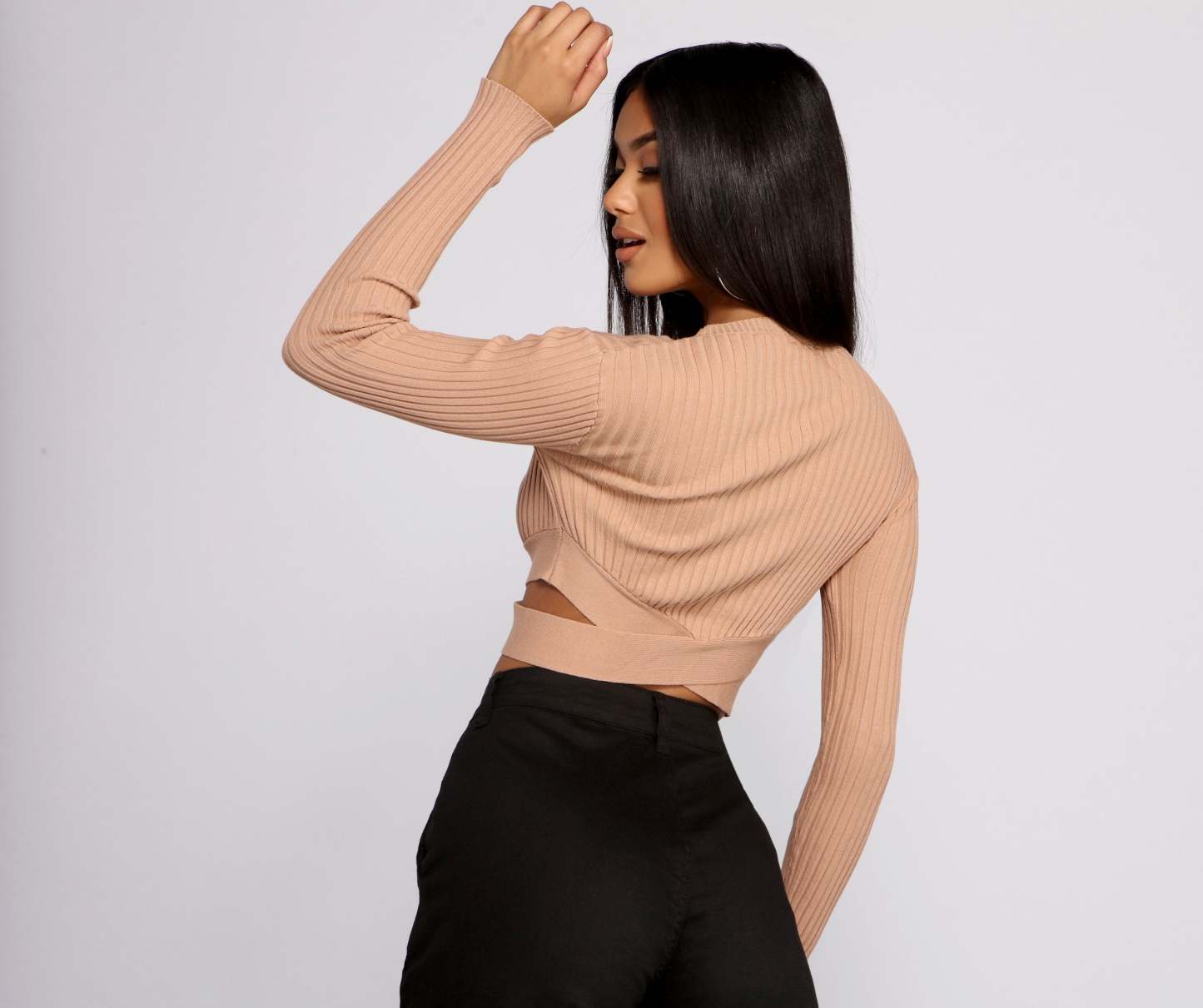 Trendy Girl Ribbed Knit Cropped Sweater - Lady Occasions