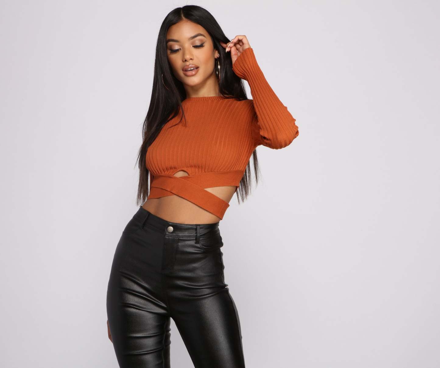 Trendy Girl Ribbed Knit Cropped Sweater - Lady Occasions