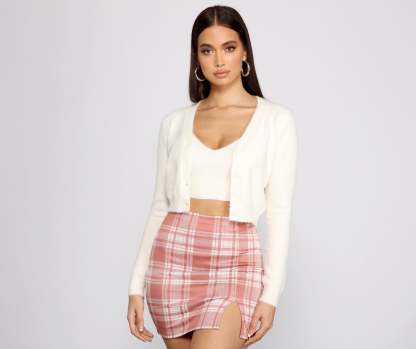 Chic Trendsetter Cropped Cardigan - Lady Occasions