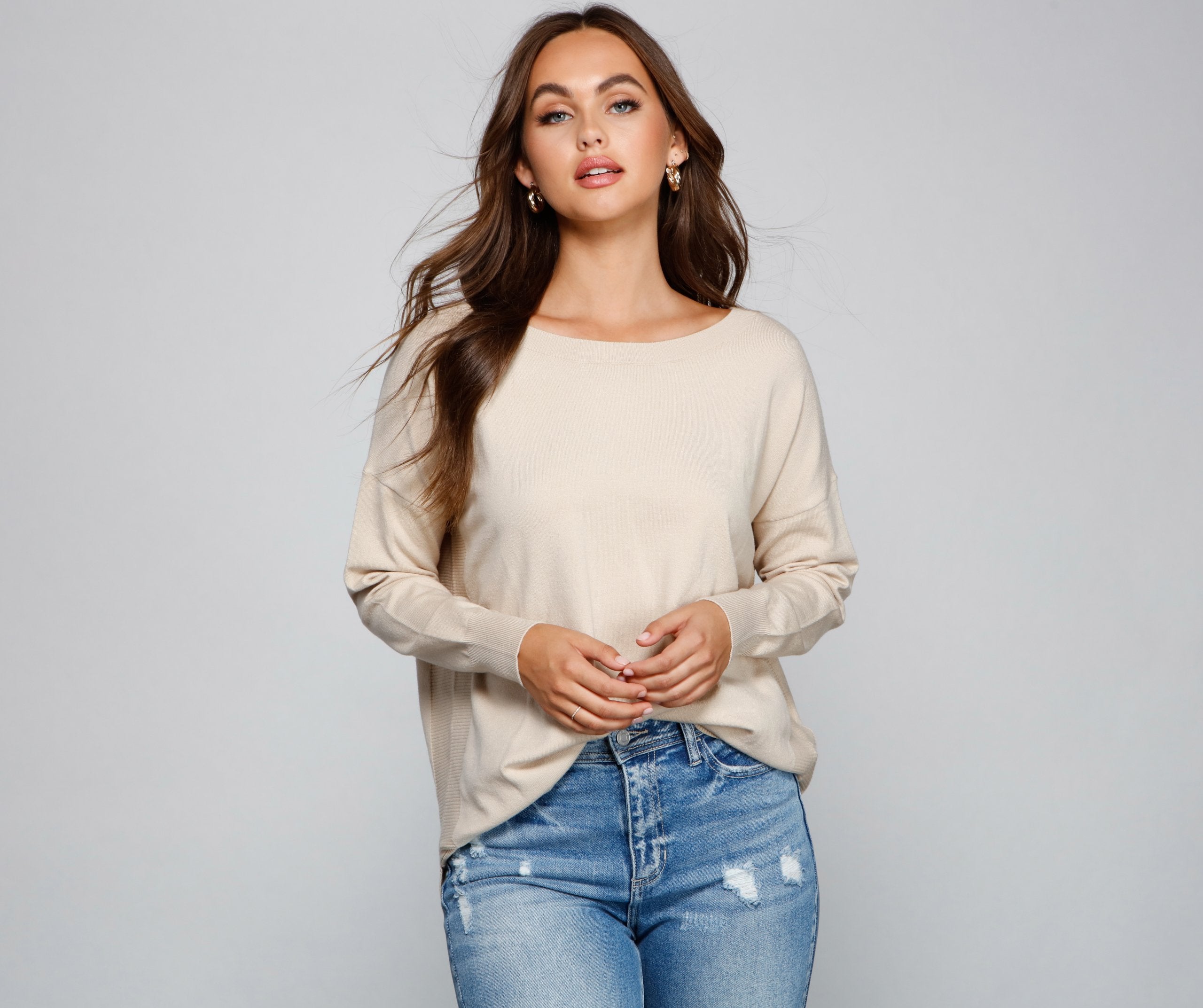 Cozy Basic Lattice Back Tunic - Lady Occasions