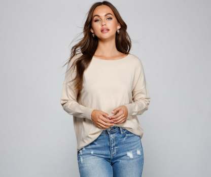Cozy Basic Lattice Back Tunic - Lady Occasions
