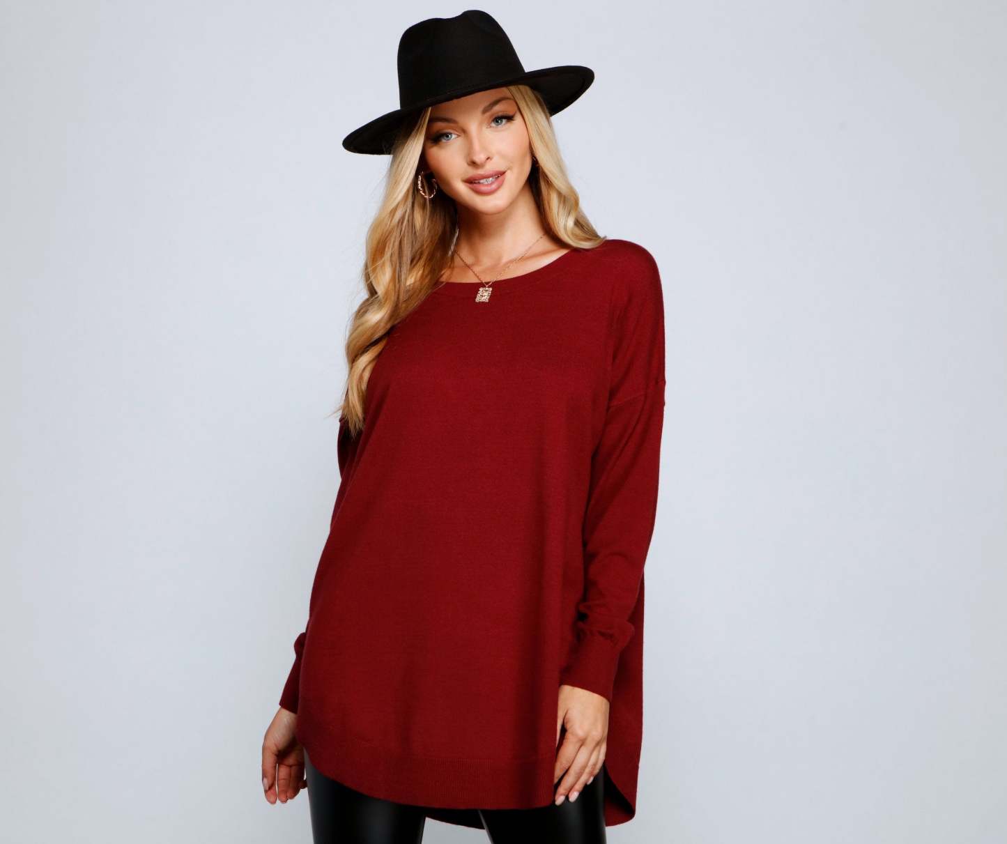 Cozy Basic Lattice Back Tunic - Lady Occasions