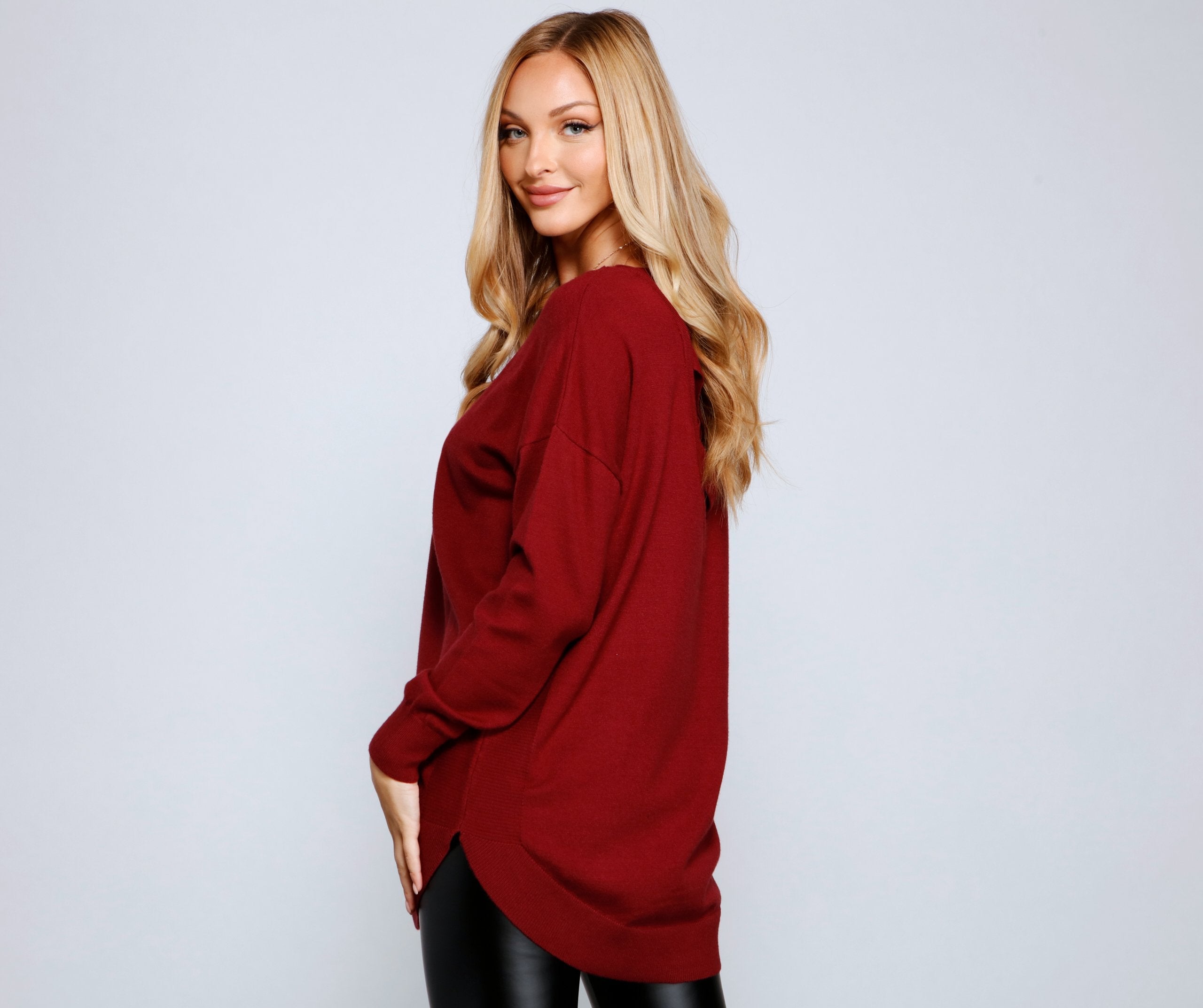 Cozy Basic Lattice Back Tunic - Lady Occasions